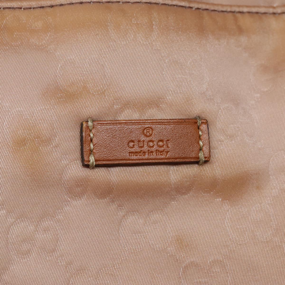 GUCCI GG Nylon Tote Bag Pink Brown Gold 282439 Auth 92132