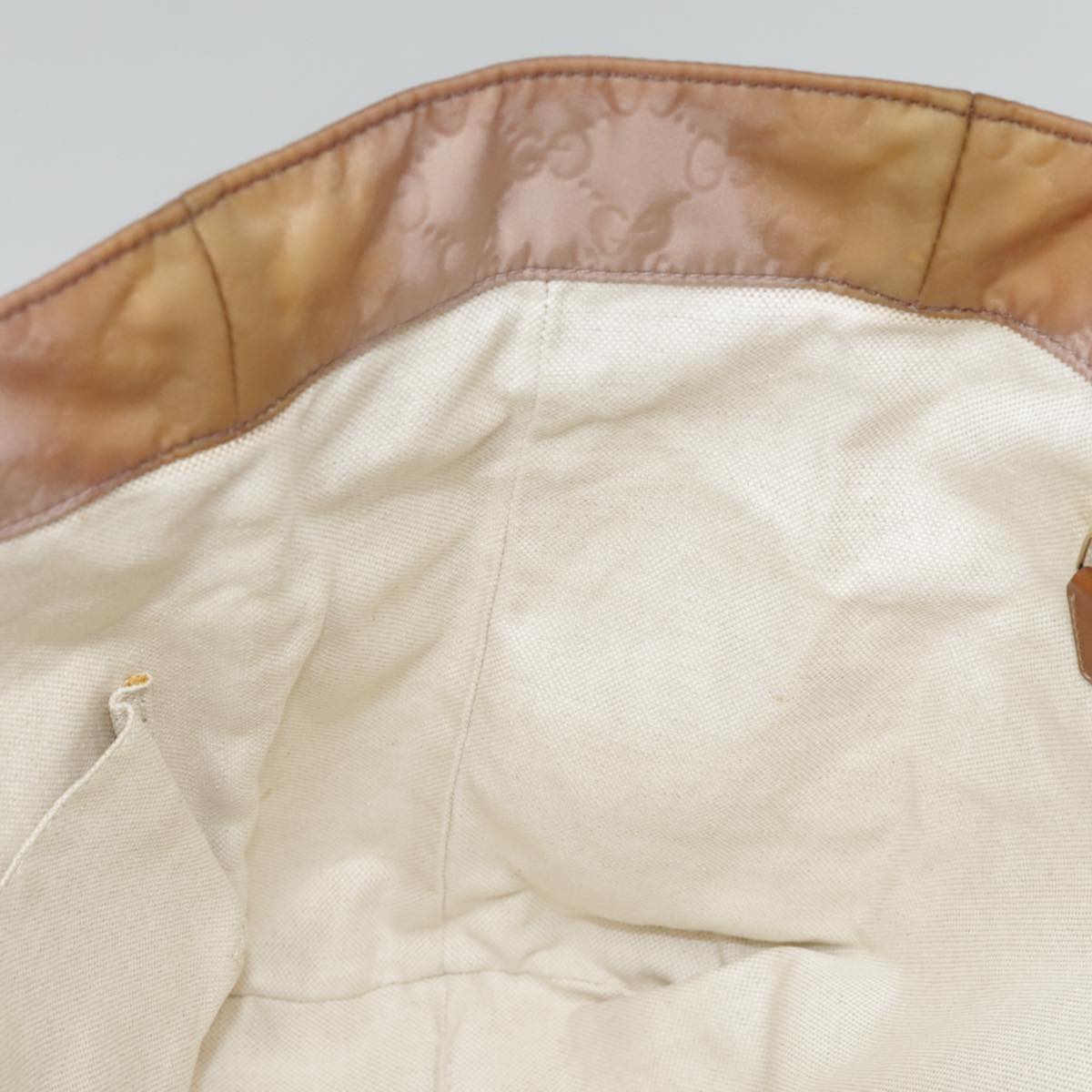 GUCCI GG Nylon Tote Bag Pink Brown Gold 282439 Auth 92132