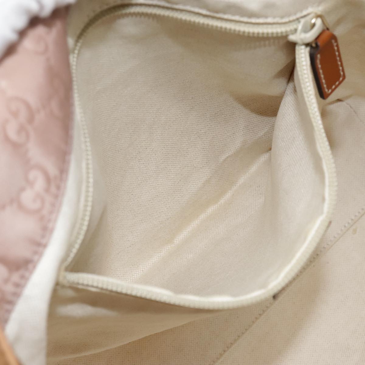 GUCCI GG Nylon Tote Bag Pink Brown Gold 282439 Auth 92132