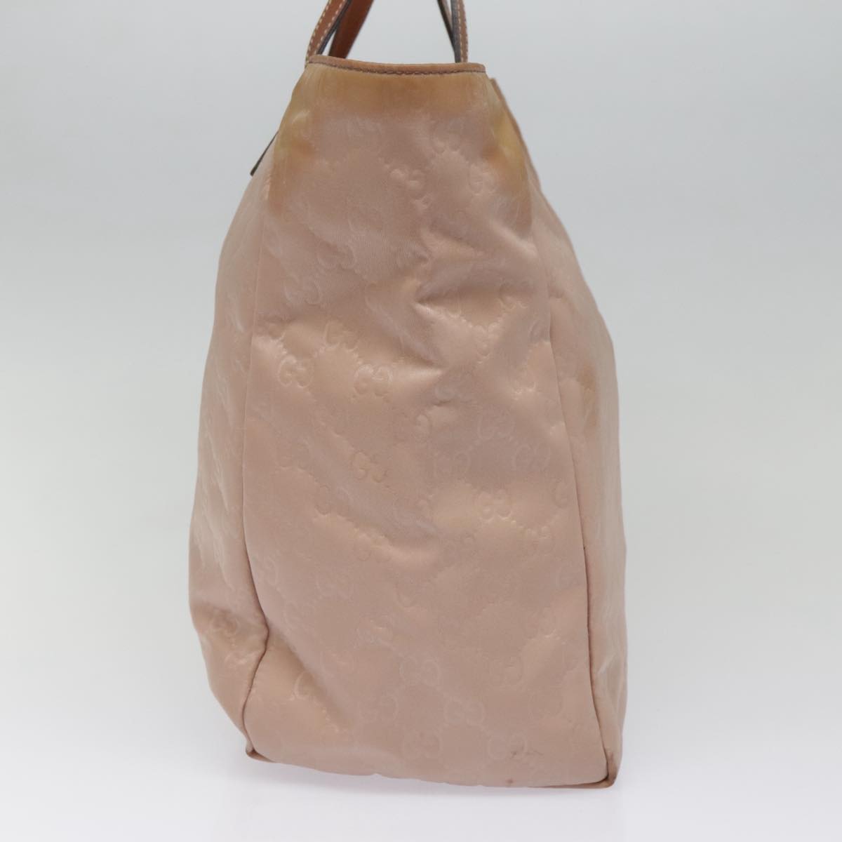 GUCCI GG Nylon Tote Bag Pink Brown Gold 282439 Auth 92132