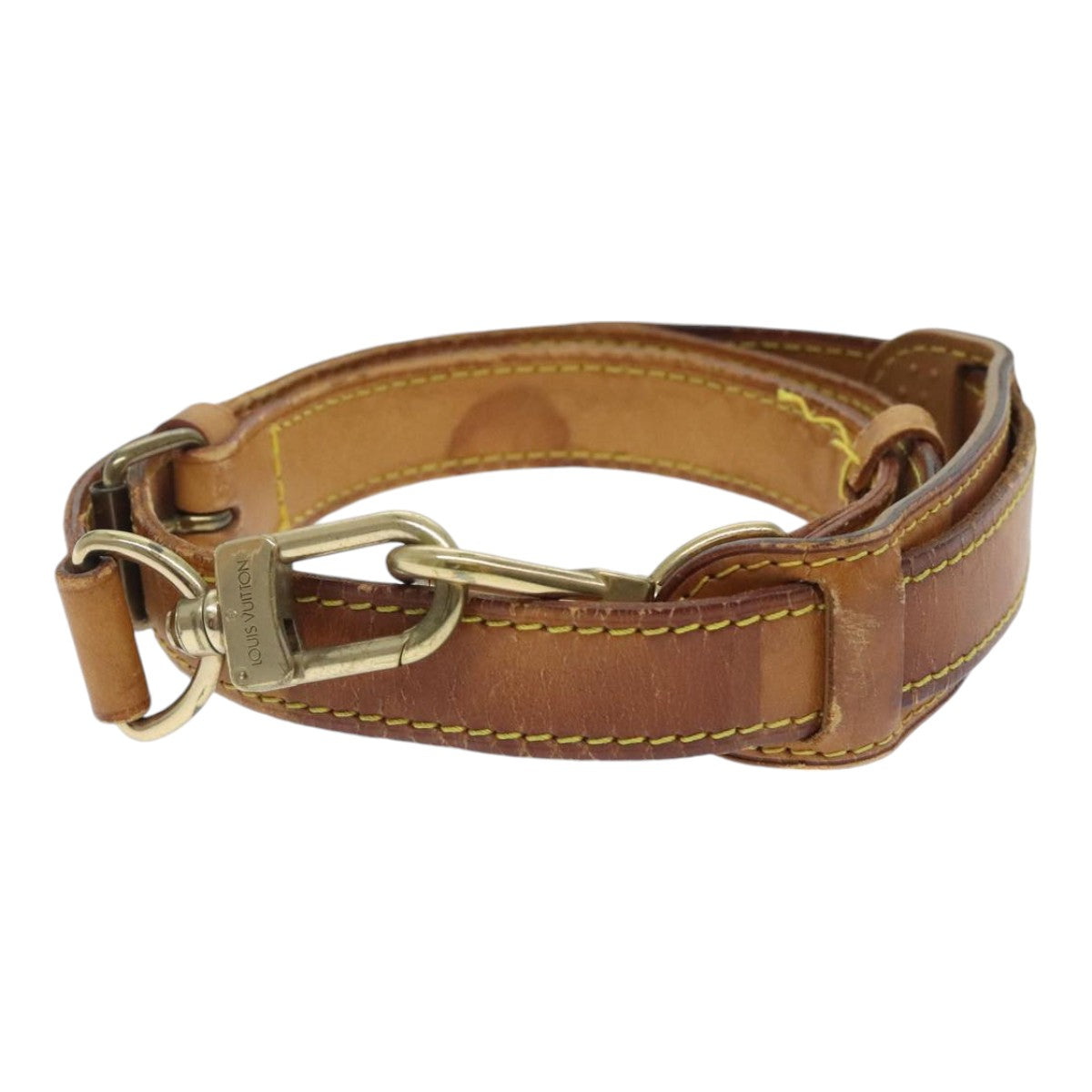 LOUIS VUITTON Adjustable Shoulder Strap Leather 32.3""""""""""""""""-39"""""""""""""""" Beige LV Auth 92287