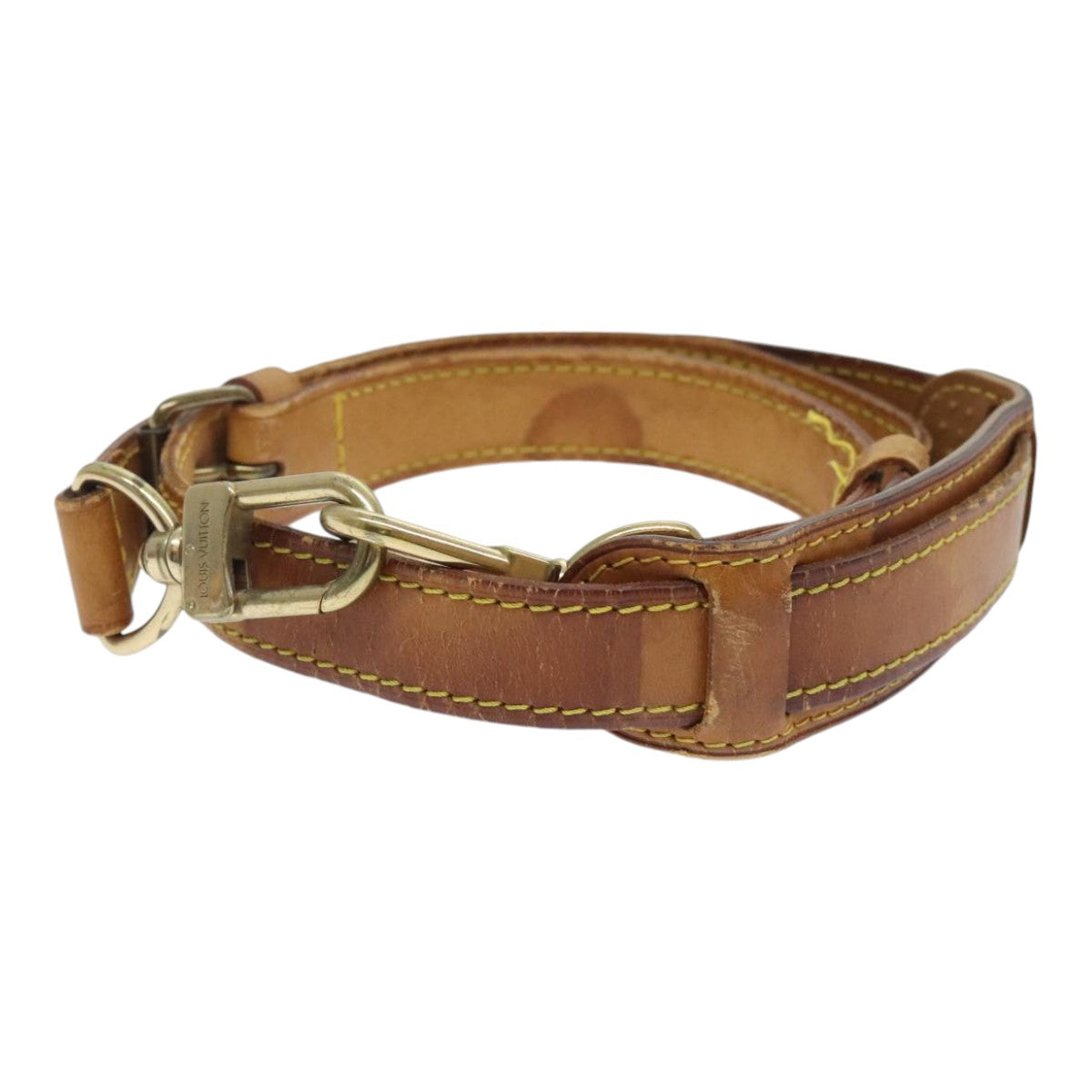 LOUIS VUITTON Adjustable Shoulder Strap Leather 32.3""""""""""""""""-39"""""""""""""""" Beige LV Auth 92287