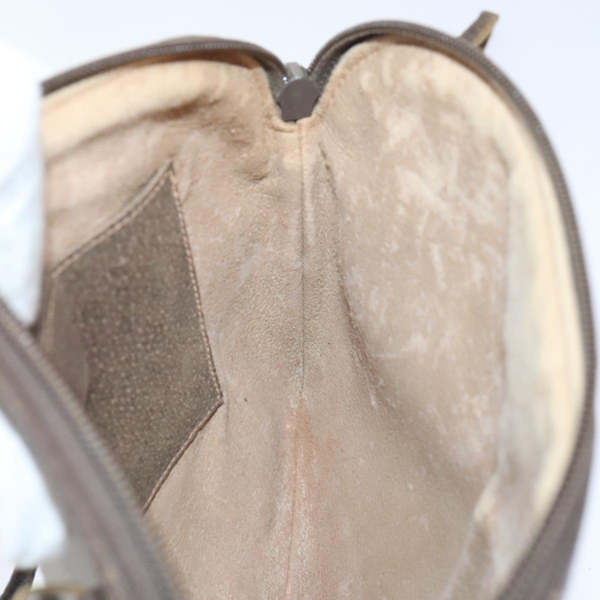 GUCCI GG Canvas Web Sherry Line Shoulder Bag PVC Leather Beige Green Auth 92419