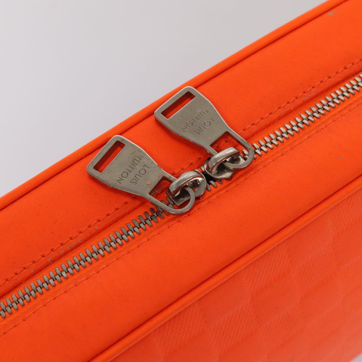 LOUIS VUITTON Damier Infini Trousse Toilette Bag Orange N23348 LV Auth 92529