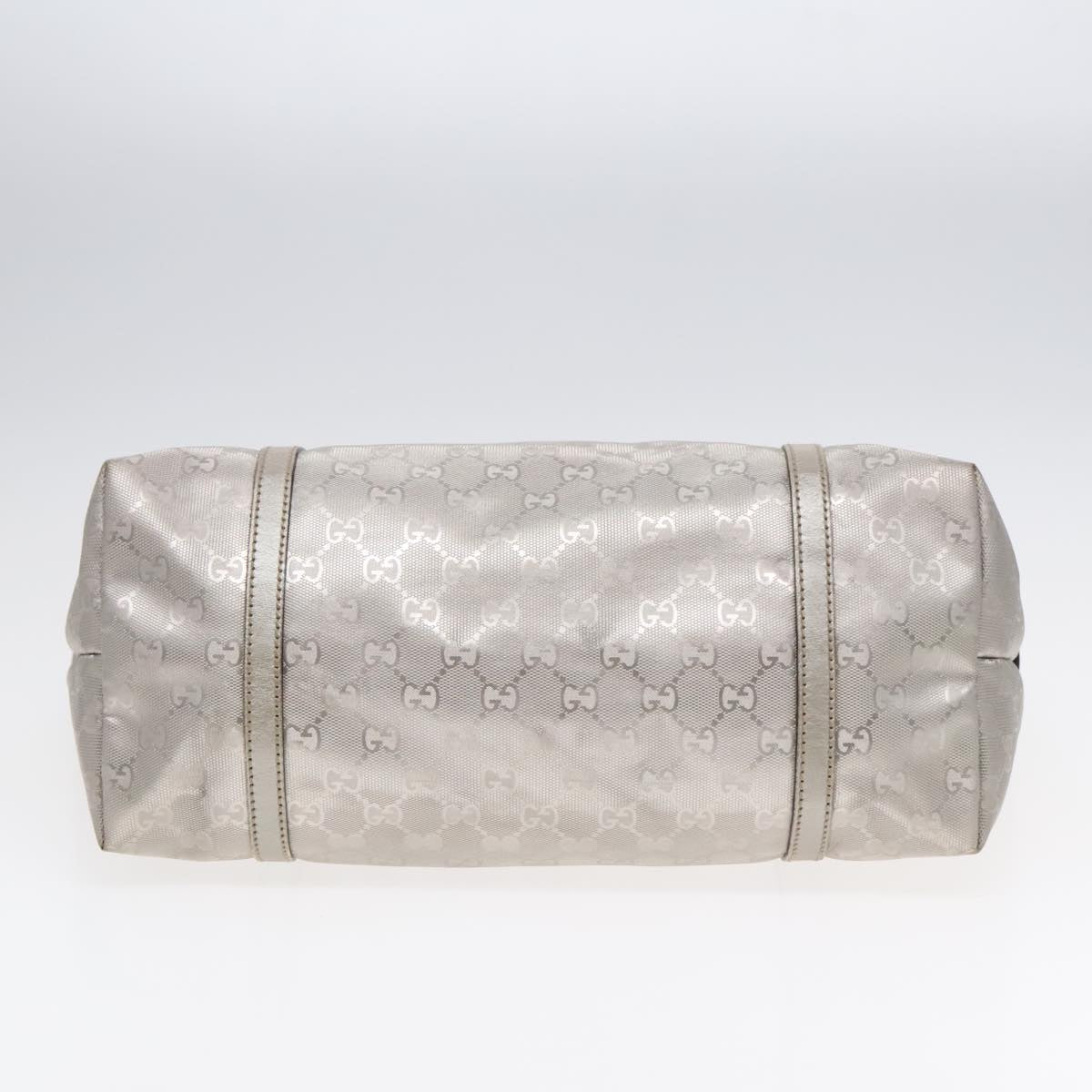 GUCCI GG implementation Tote Bag PVC Silver Auth 92536