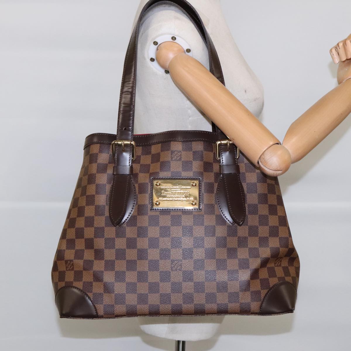 LOUIS VUITTON Damier Ebene Hampstead MM Tote Bag N51204 LV Auth 92738AV