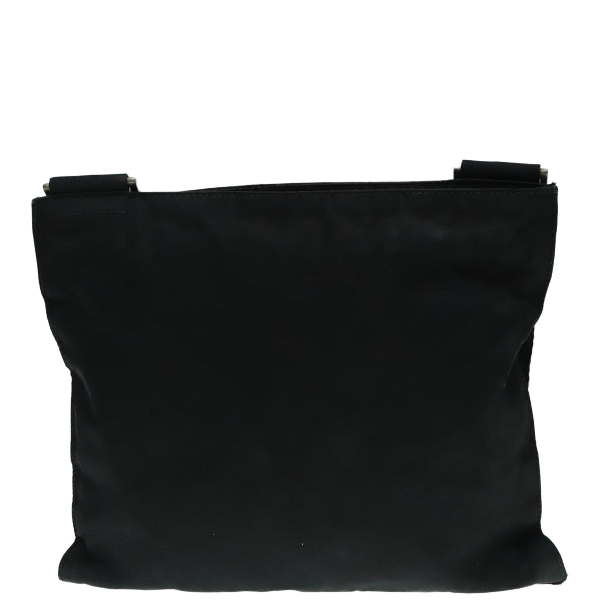 PRADA Shoulder Bag Nylon Black Silver Auth 92858