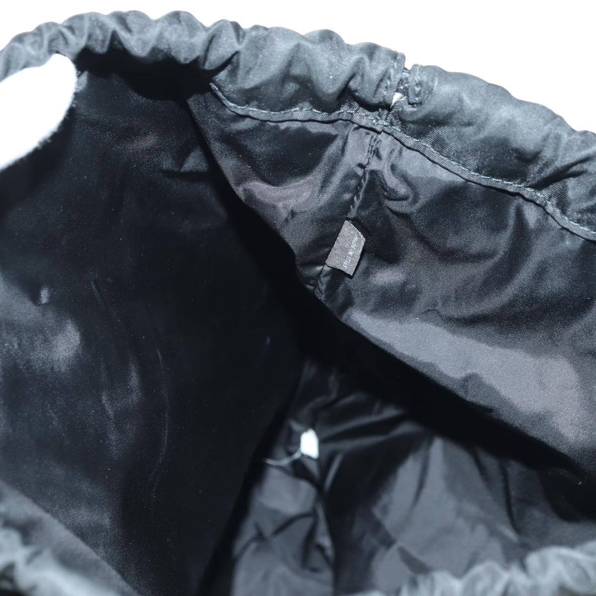 PRADA Backpack Nylon Leather Black Blue Silver Auth 92876