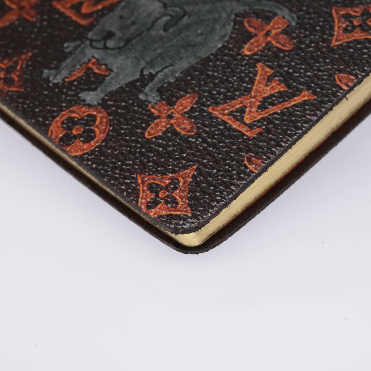 LOUIS VUITTON Catgram Cayenne Clemence Note Cover Orange GI0358 LV Auth 92886