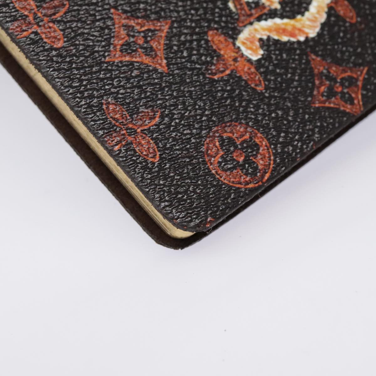 LOUIS VUITTON Catgram Cayenne Clemence Note Cover Orange GI0358 LV Auth 92886