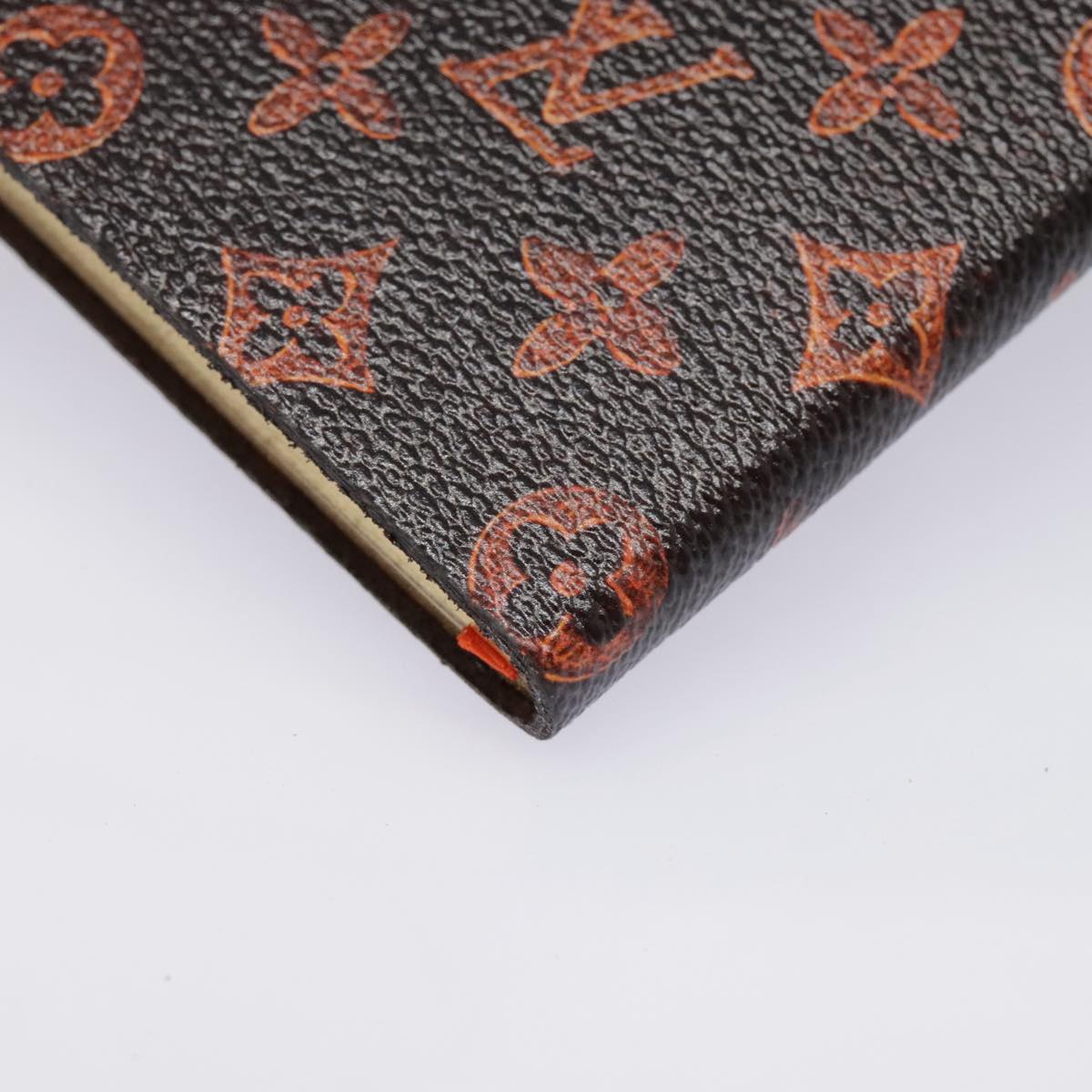 LOUIS VUITTON Catgram Cayenne Clemence Note Cover Orange GI0358 LV Auth 92886