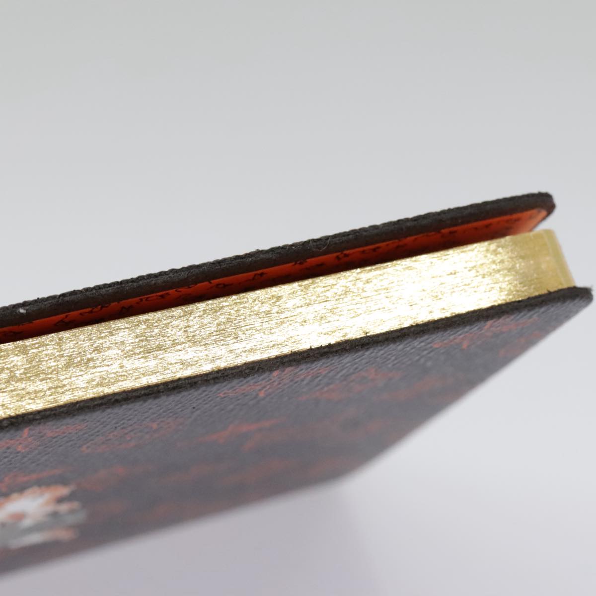 LOUIS VUITTON Catgram Cayenne Clemence Note Cover Orange GI0358 LV Auth 92886