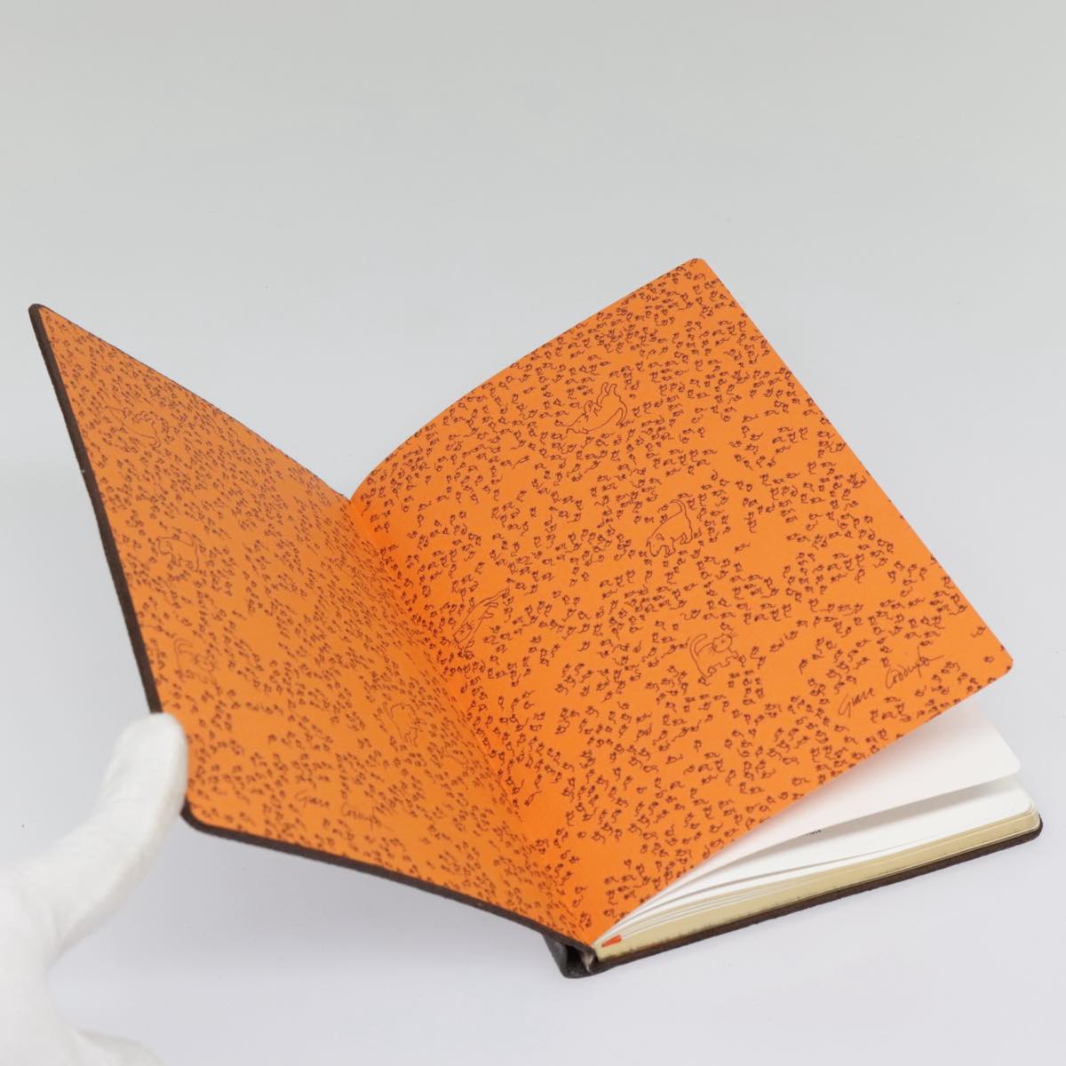 LOUIS VUITTON Catgram Cayenne Clemence Note Cover Orange GI0358 LV Auth 92886
