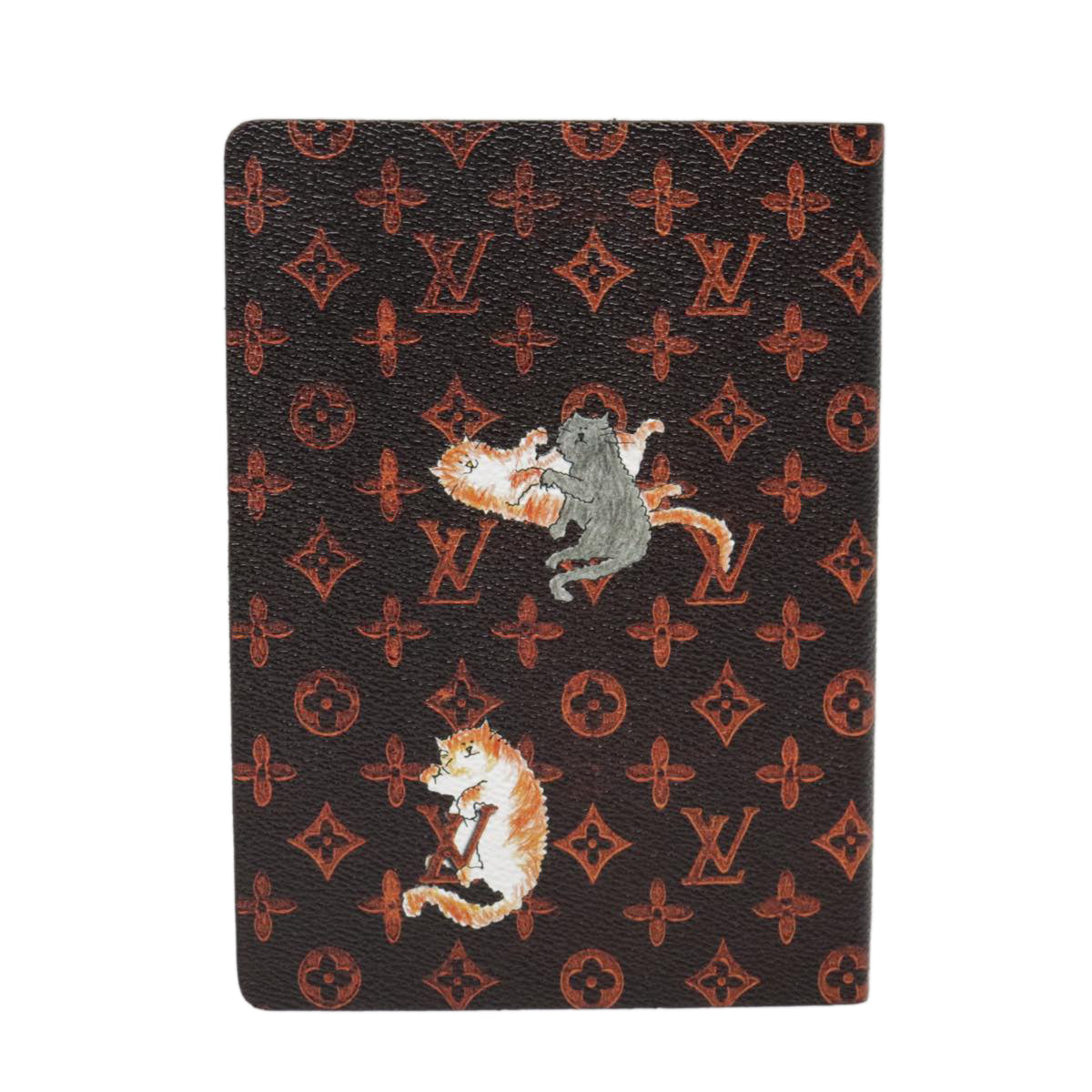 LOUIS VUITTON Catgram Cayenne Clemence Note Cover Orange GI0358 LV Auth 92886