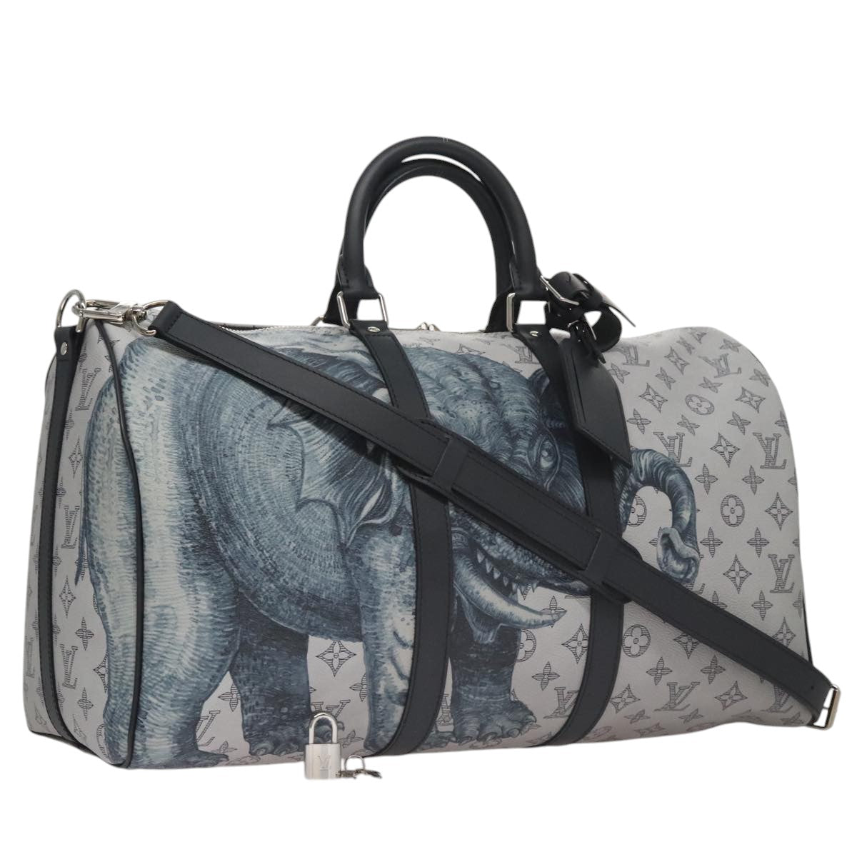 LOUIS VUITTON Monogram Savanna Keepall Bandouliere 45 Bag M54130 LV Auth 92978S