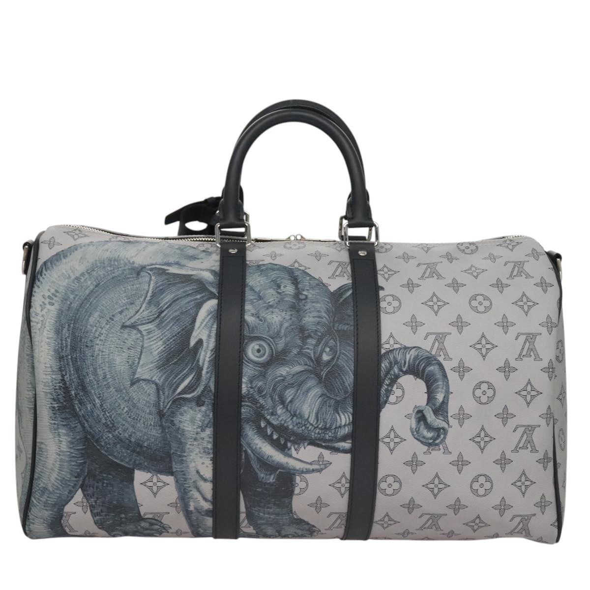 LOUIS VUITTON Monogram Savanna Keepall Bandouliere 45 Bag M54130 LV Auth 92978S
