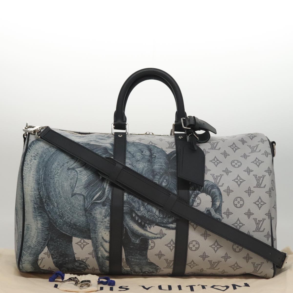 LOUIS VUITTON Monogram Savanna Keepall Bandouliere 45 Bag M54130 LV Auth 92978S