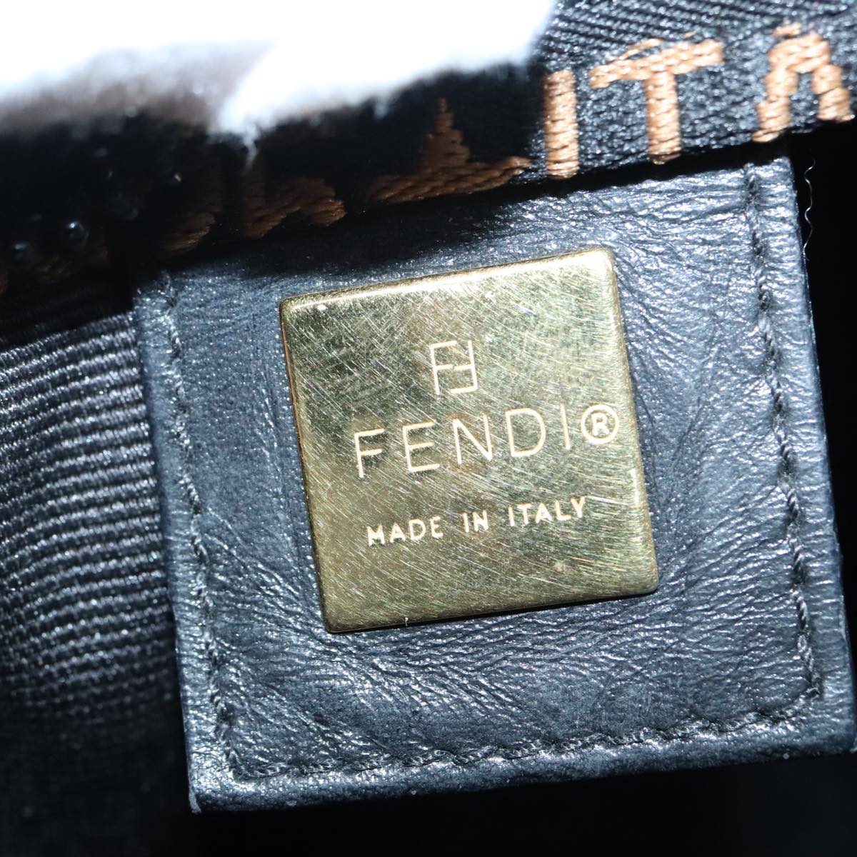 FENDI Hand Bag Black Auth 92994