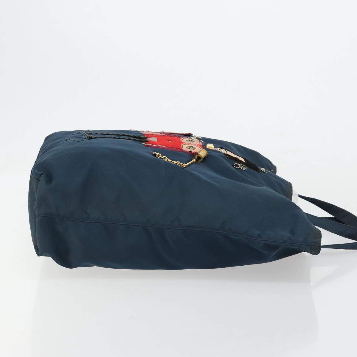 PRADA Robot Tote Bag Nylon Navy Auth 93015