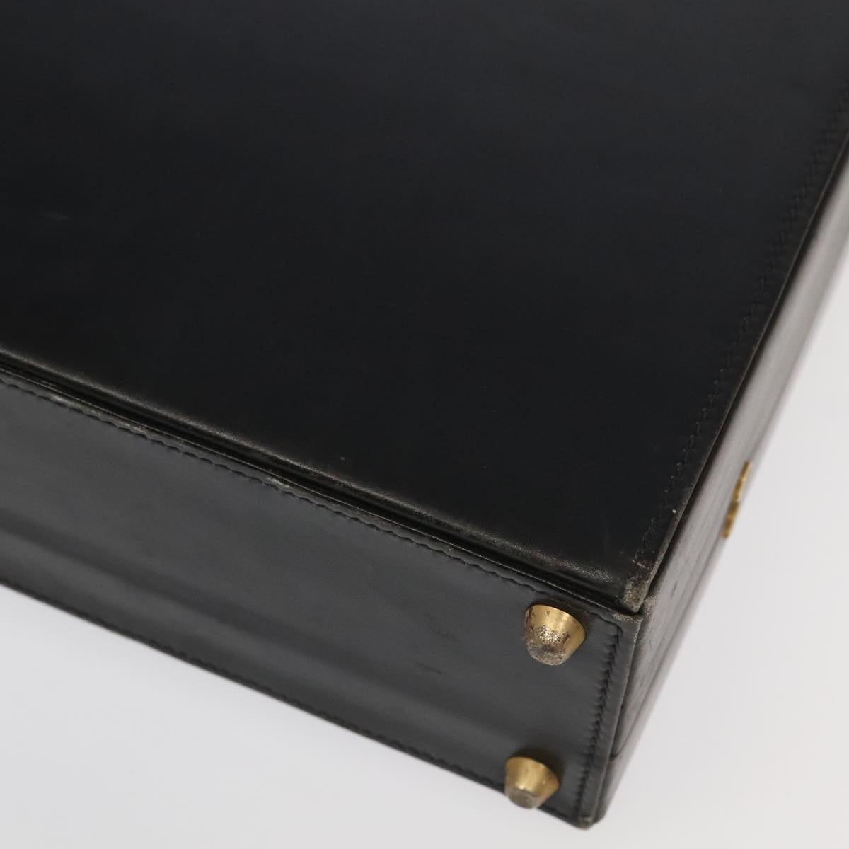 GUCCI Business Bag Leather Black Auth 93060