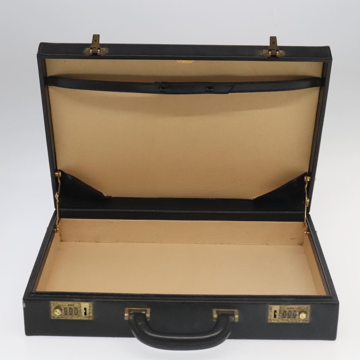 GUCCI Business Bag Leather Black Auth 93060