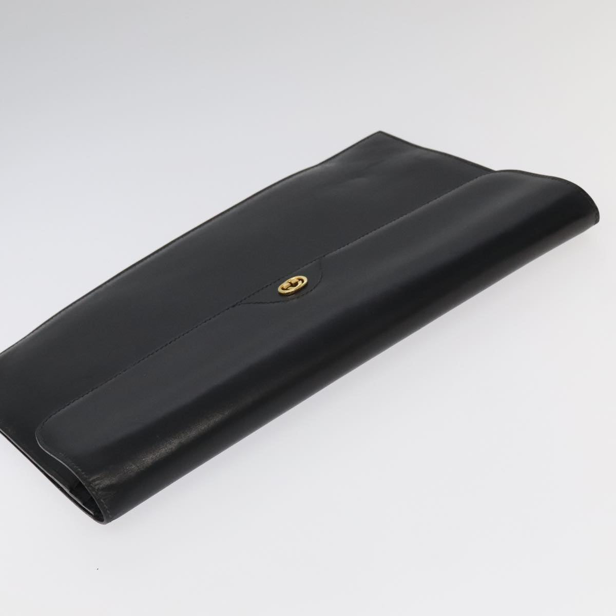 GUCCI Business Bag Leather Black Auth 93060