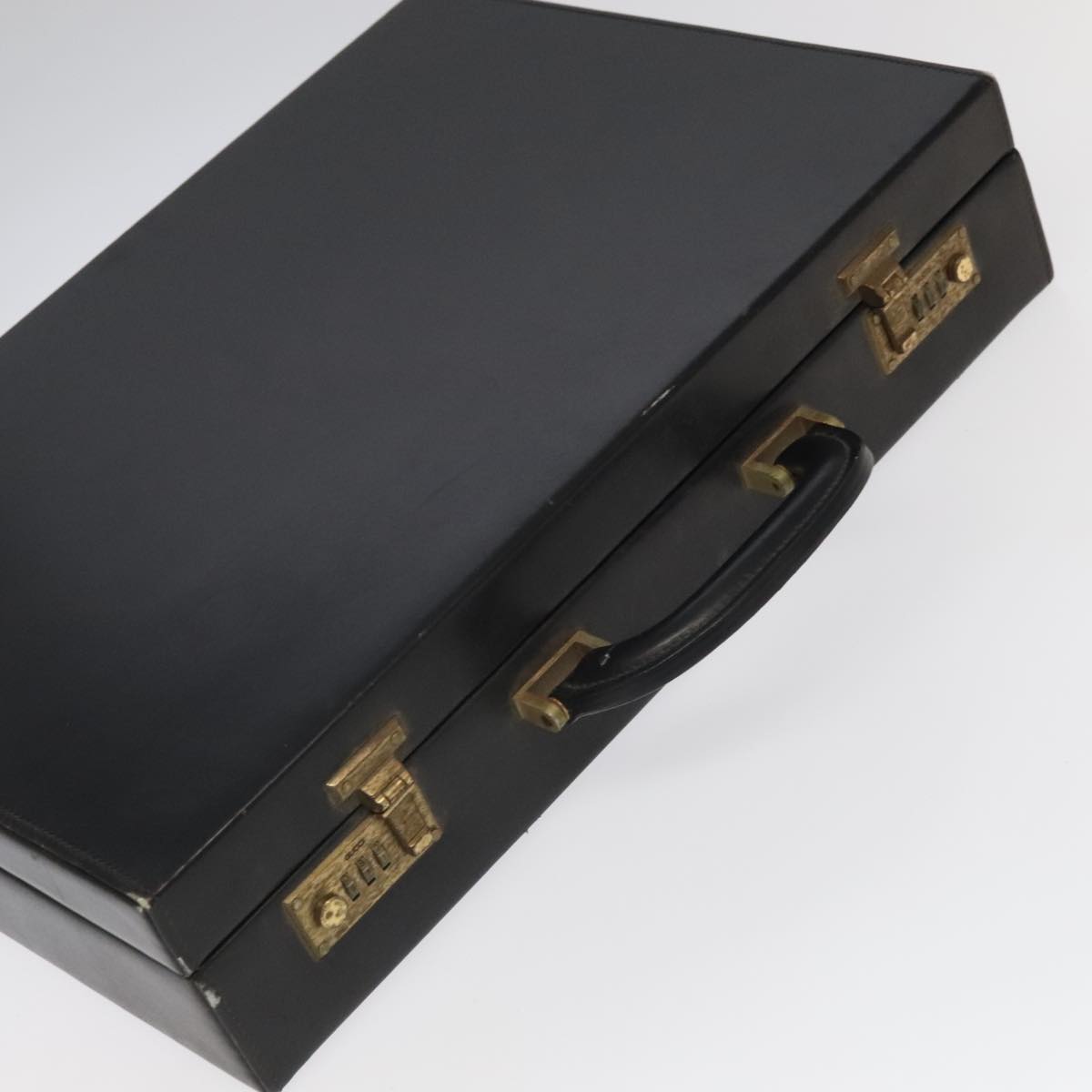 GUCCI Business Bag Leather Black Auth 93060