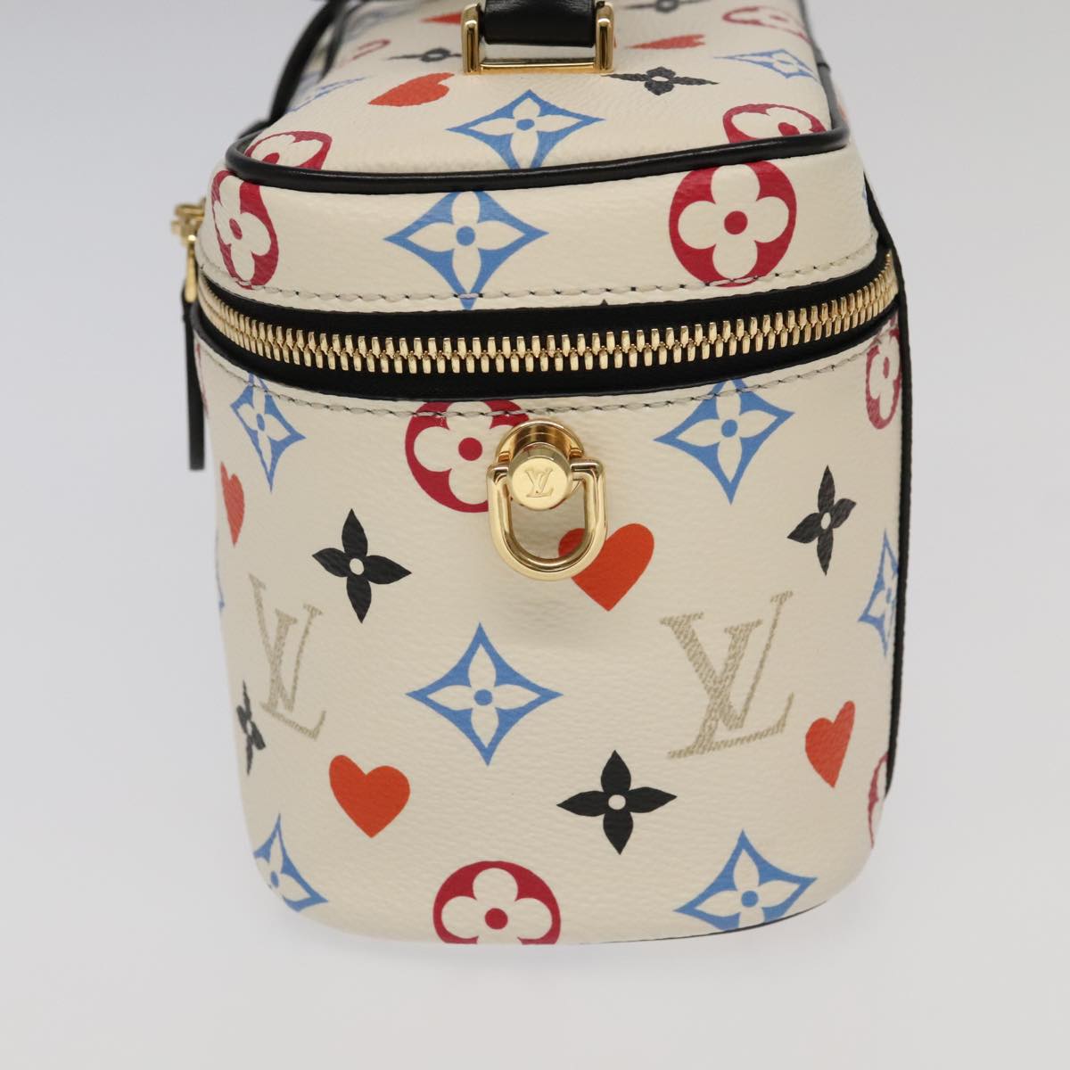 LOUIS VUITTON Monogram Game On Vanity PM Hand Bag White M57458 LV Auth 93070SM