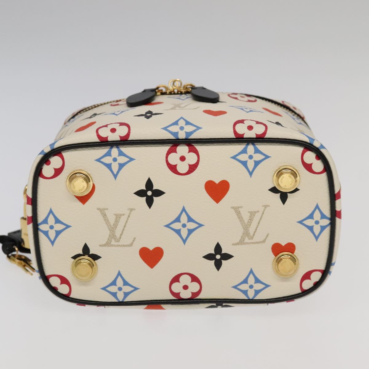 LOUIS VUITTON Monogram Game On Vanity PM Hand Bag White M57458 LV Auth 93070SM