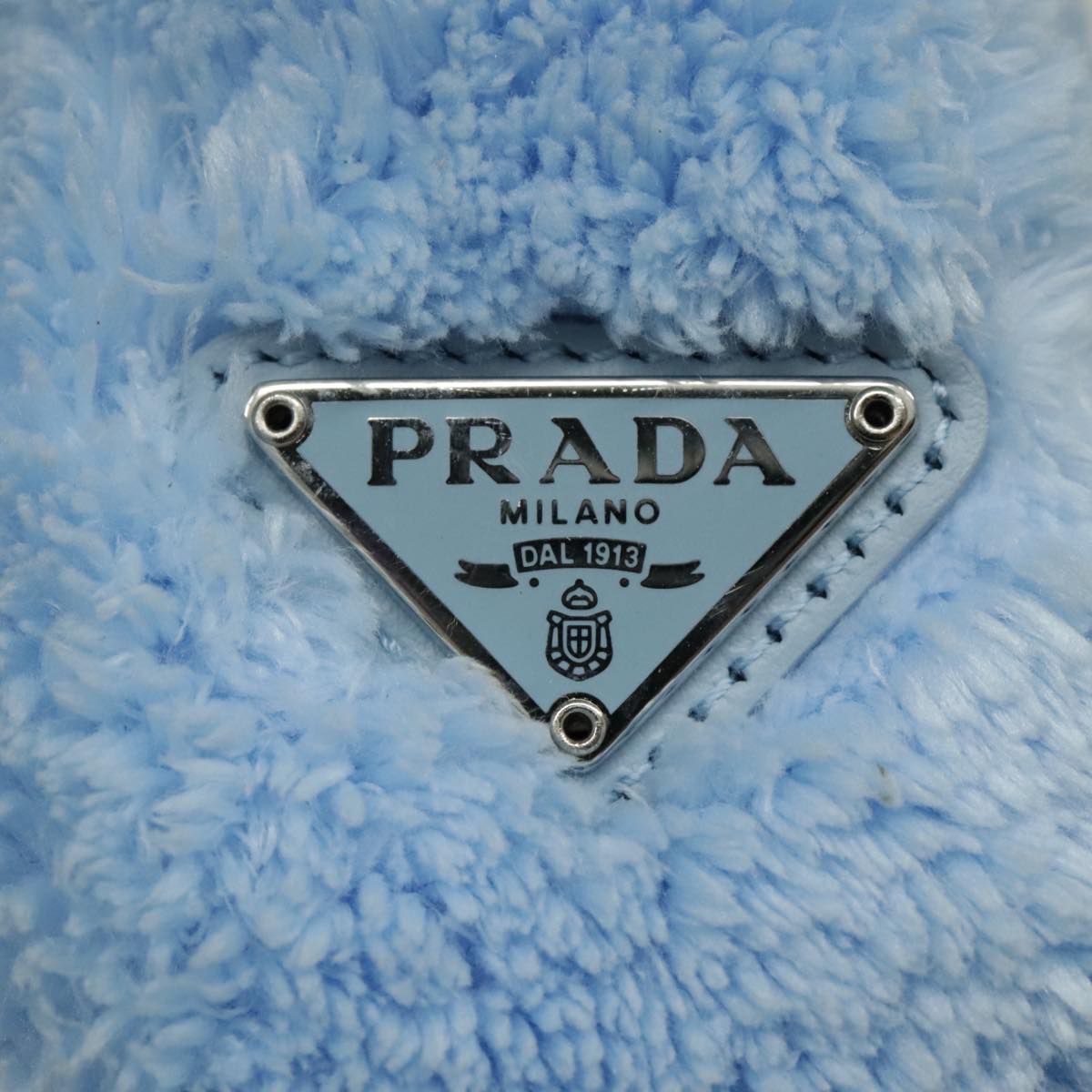 PRADA Mini Hand Bag Pile Blue Auth 93077AM