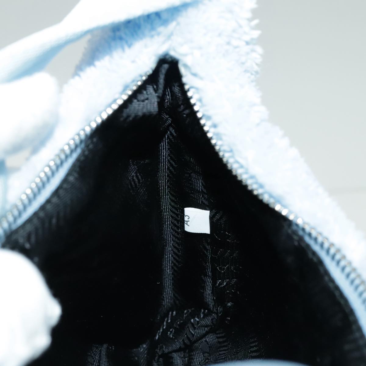 PRADA Mini Hand Bag Pile Blue Auth 93077AM