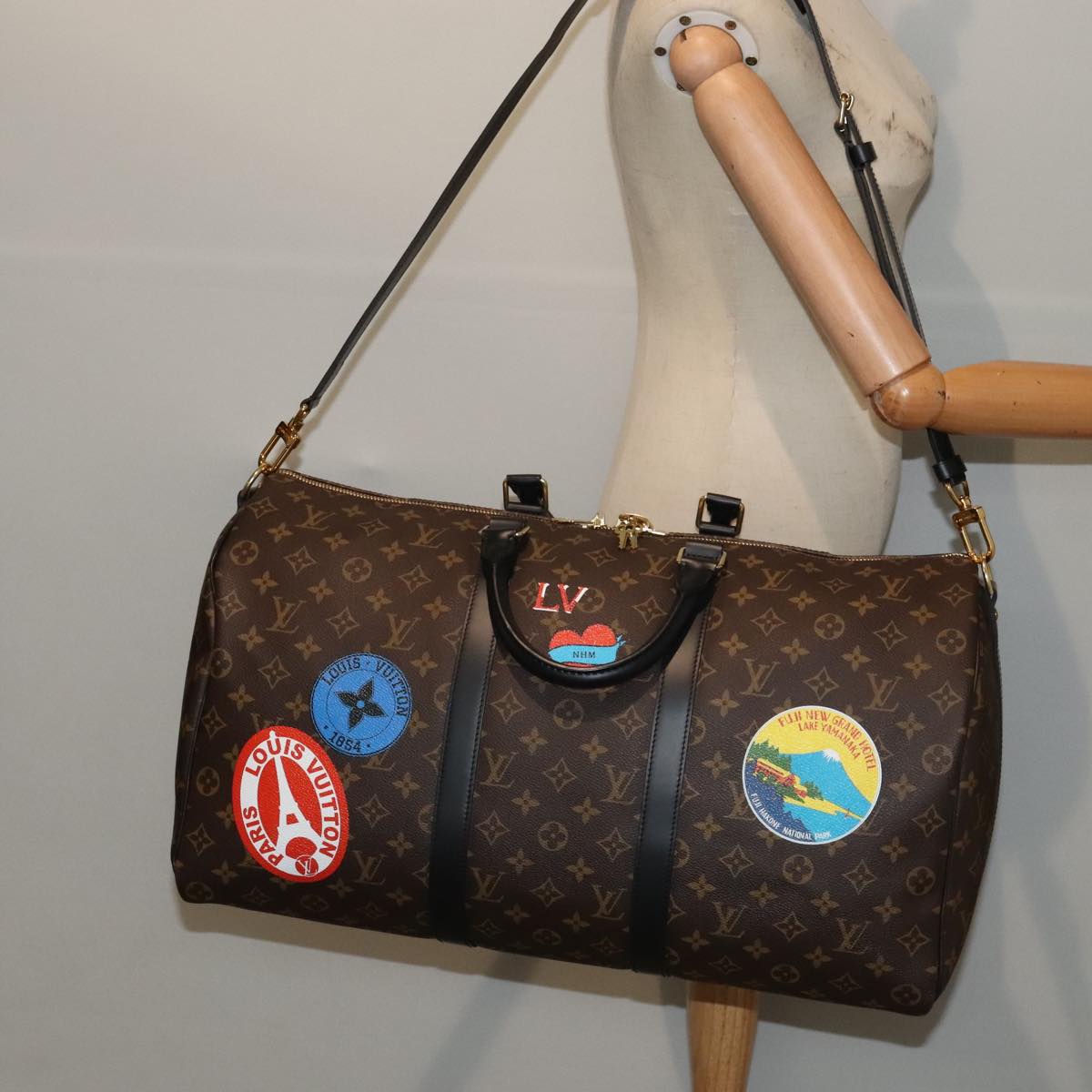 LOUIS VUITTON Monogram My LV Sticker Keepall Bandouliere 50 Bag LV Auth 93086S