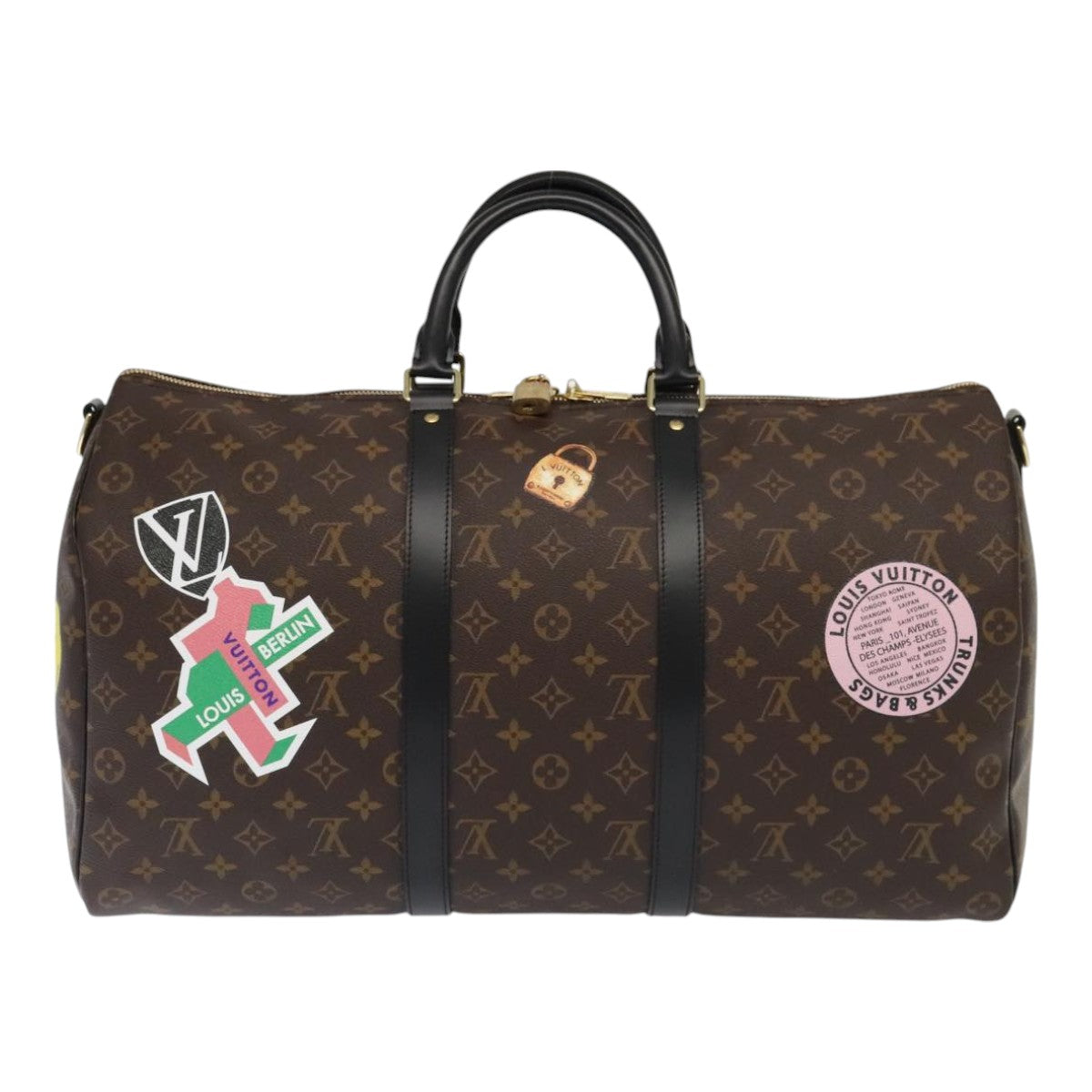 LOUIS VUITTON Monogram My LV Sticker Keepall Bandouliere 50 Bag LV Auth 93086S