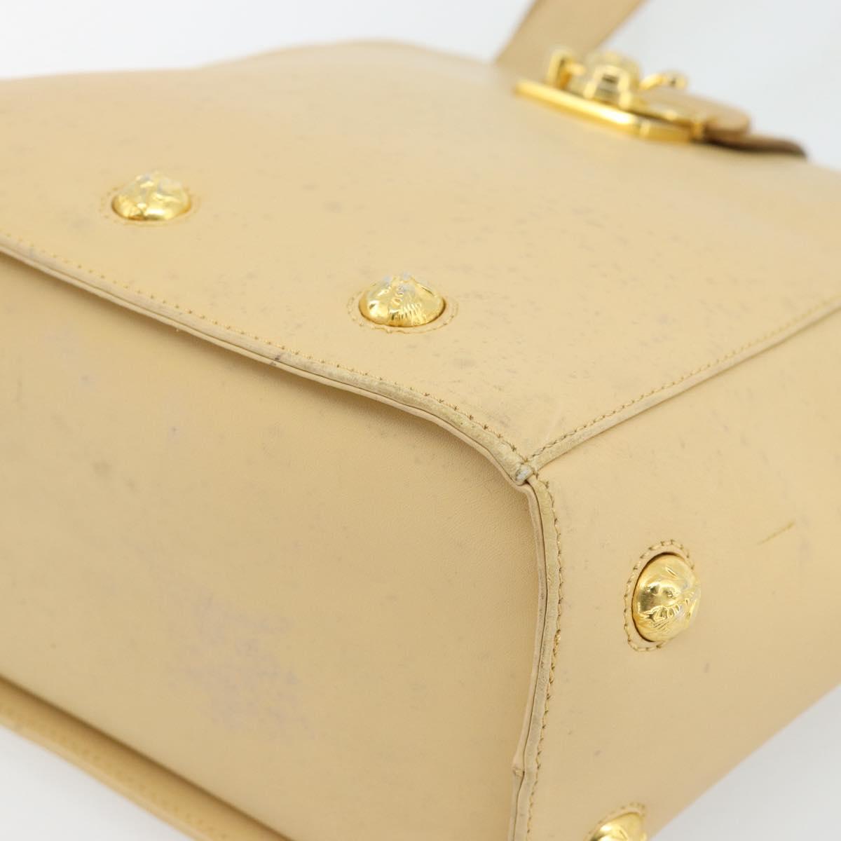 Salvatore Ferragamo Shoulder Bag Leather Beige Gold Auth 93202