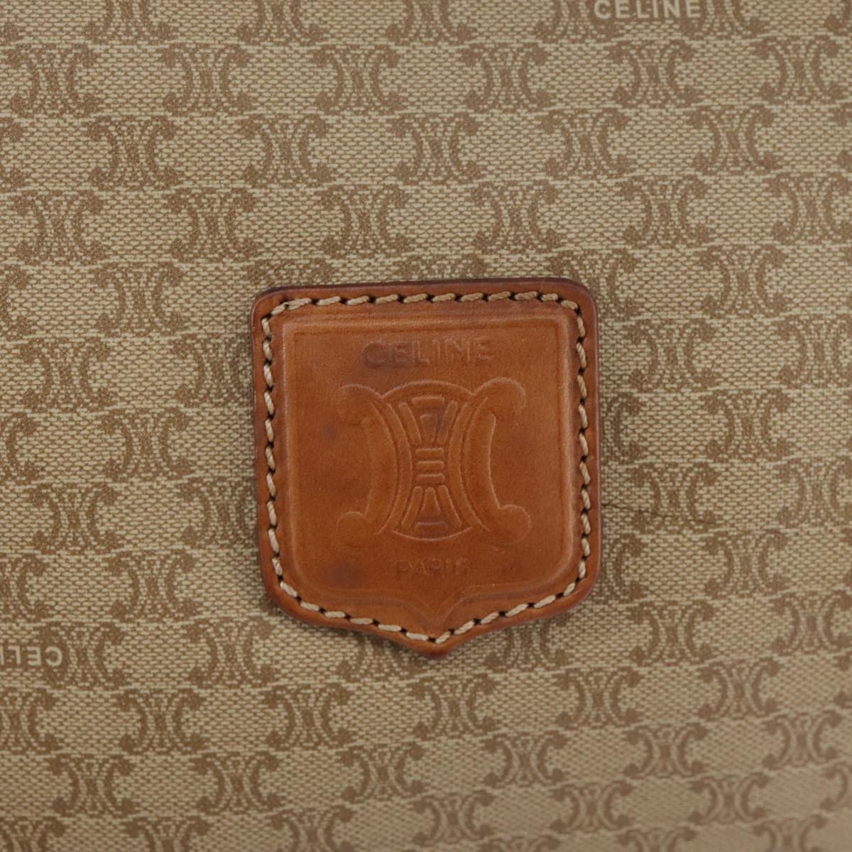 CELINE Macadam Canvas Hand Bag Beige Auth 93277