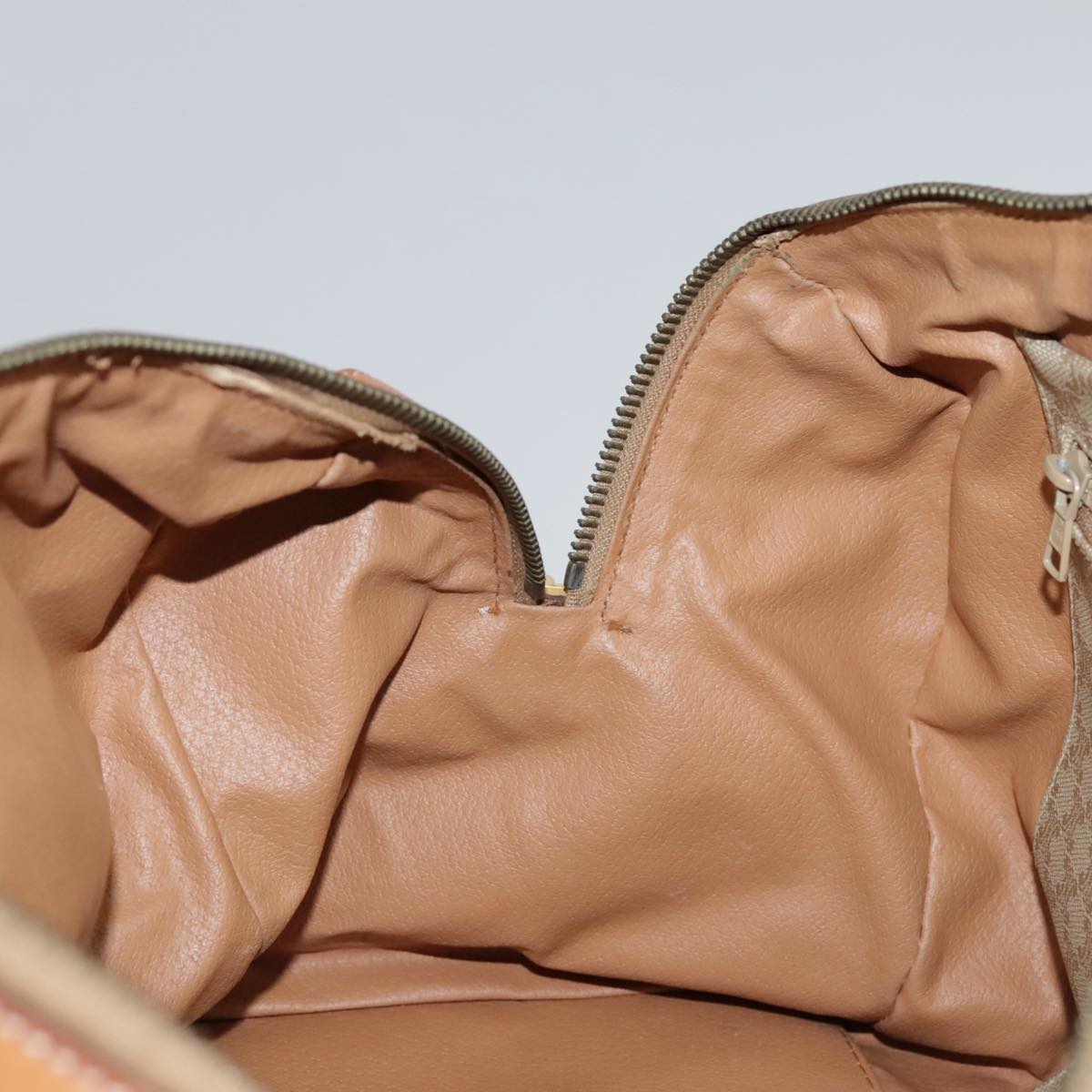 CELINE Macadam Canvas Hand Bag Beige Auth 93277