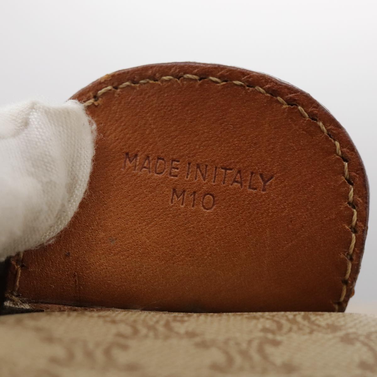 CELINE Macadam Canvas Hand Bag Beige Auth 93277