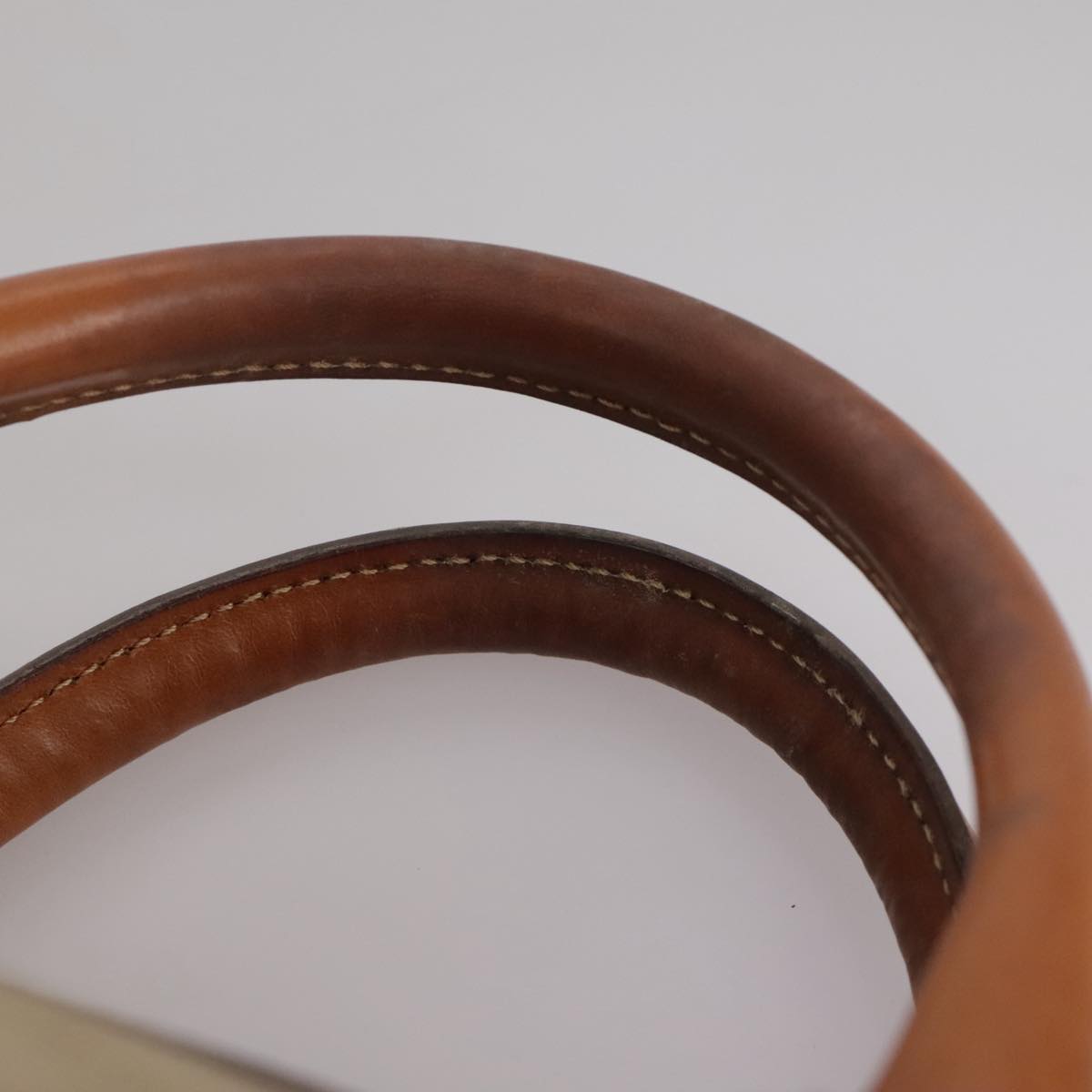 CELINE Macadam Canvas Hand Bag Beige Auth 93277