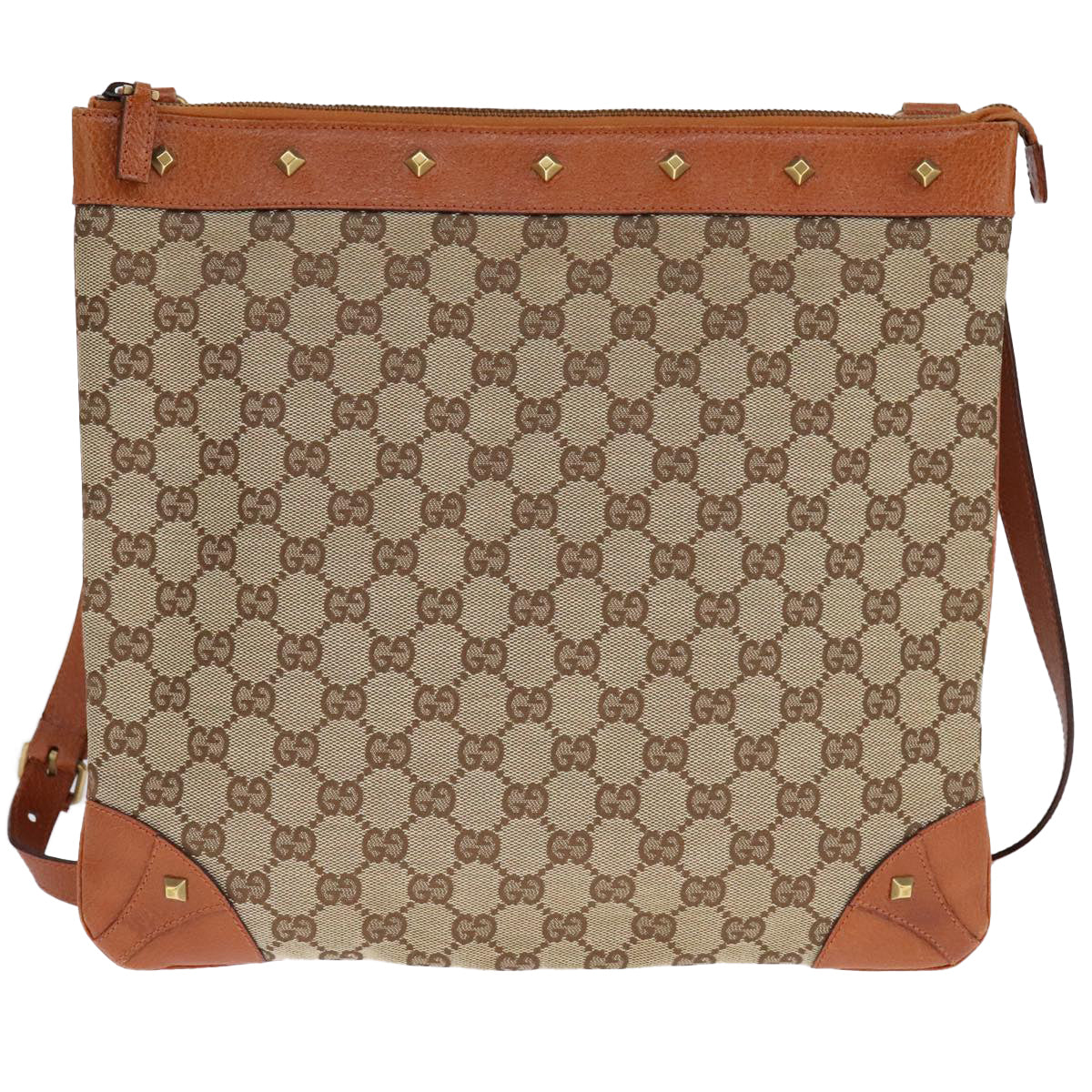 GUCCI GG Canvas Shoulder Bag Beige 120894 Auth 93629