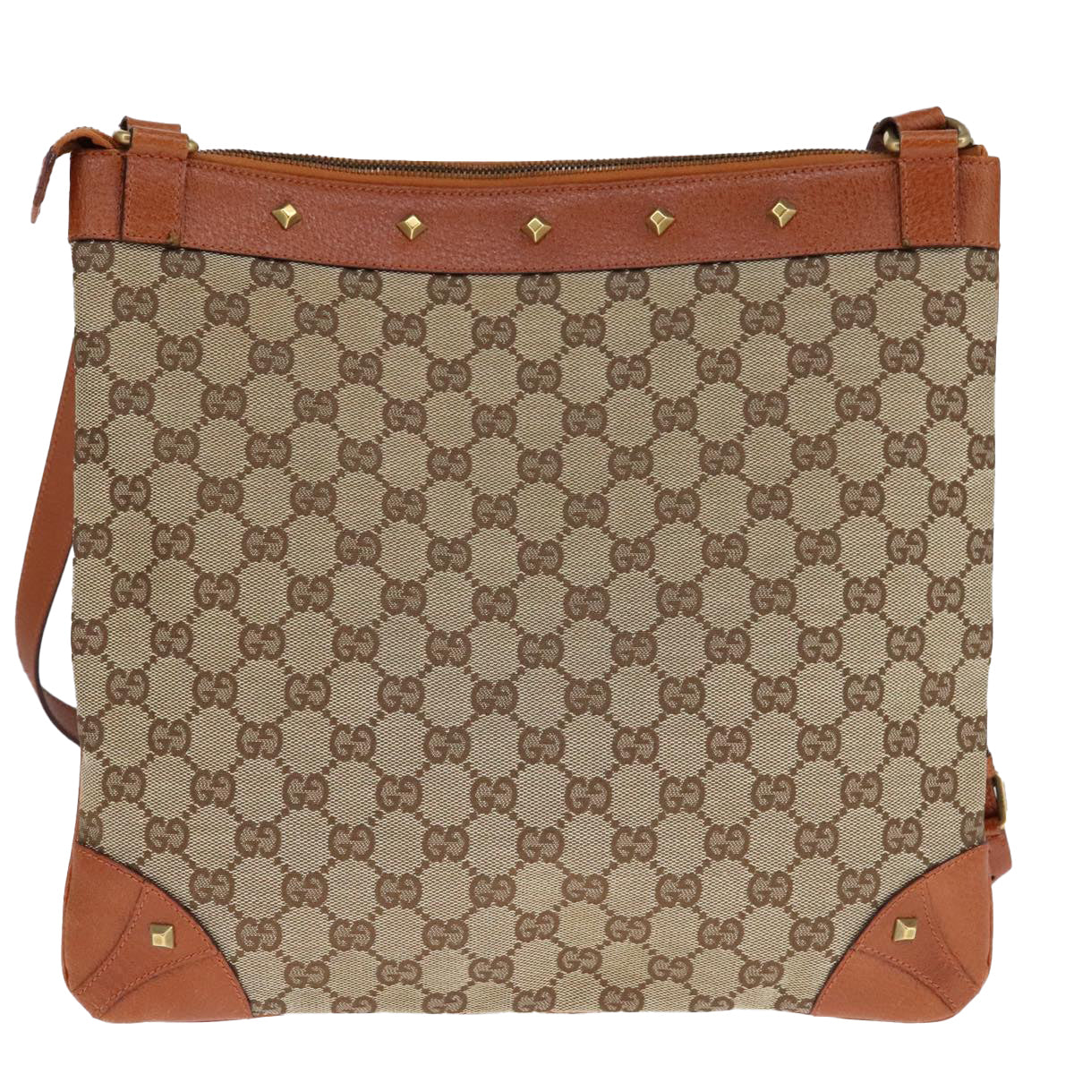 GUCCI GG Canvas Shoulder Bag Beige 120894 Auth 93629