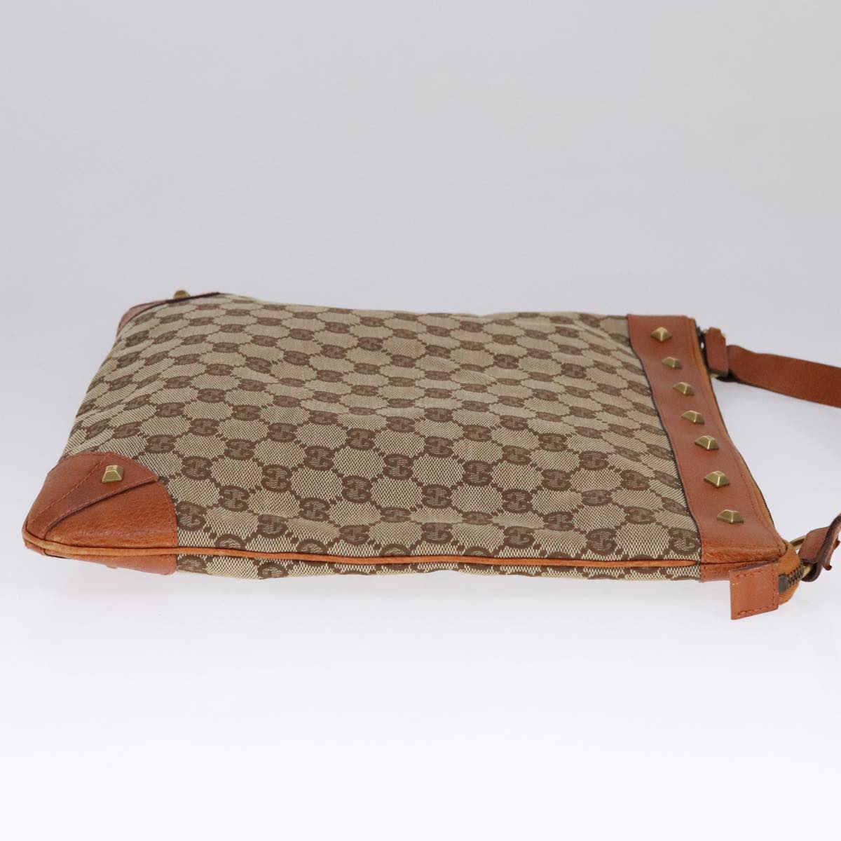 GUCCI GG Canvas Shoulder Bag Beige 120894 Auth 93629