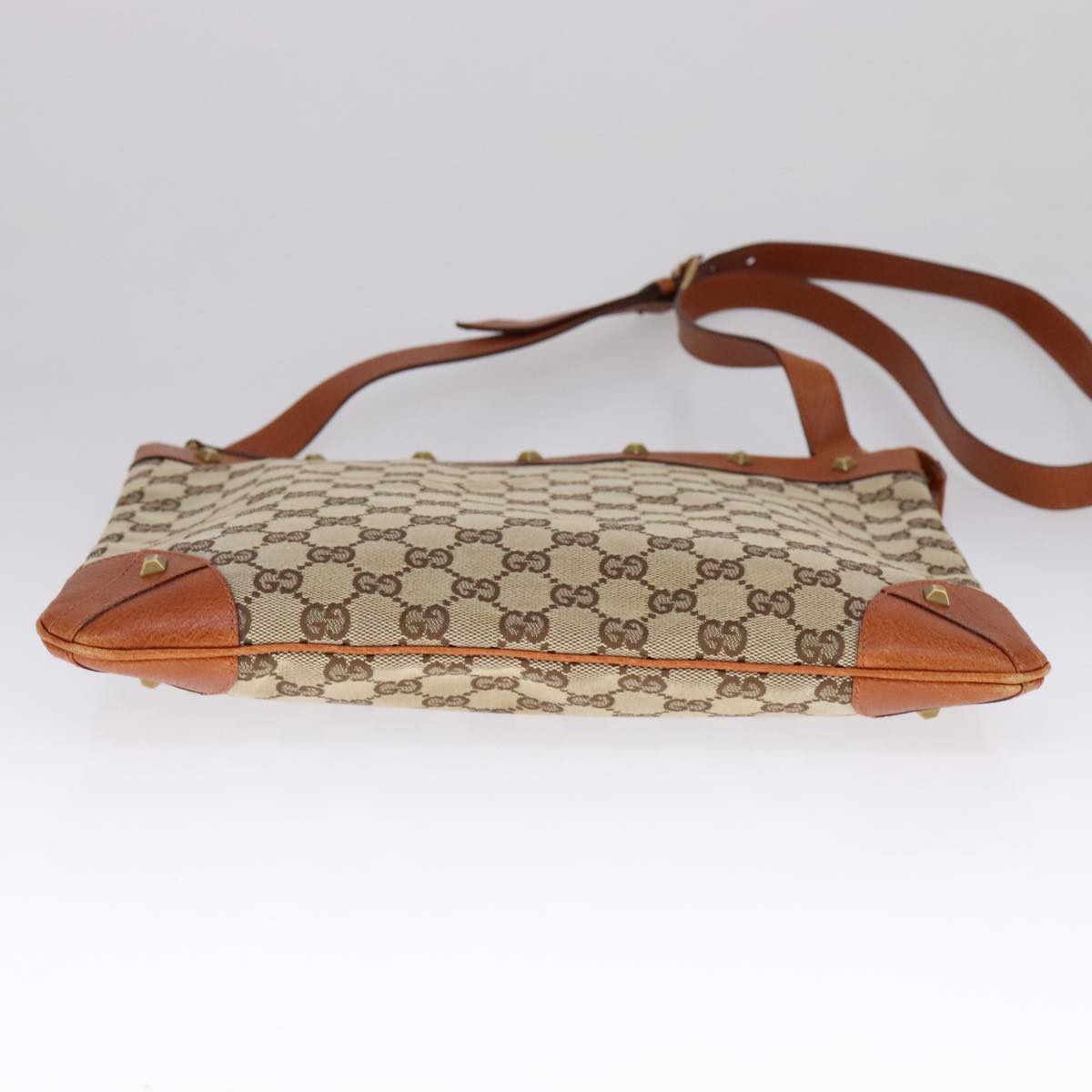 GUCCI GG Canvas Shoulder Bag Beige 120894 Auth 93629