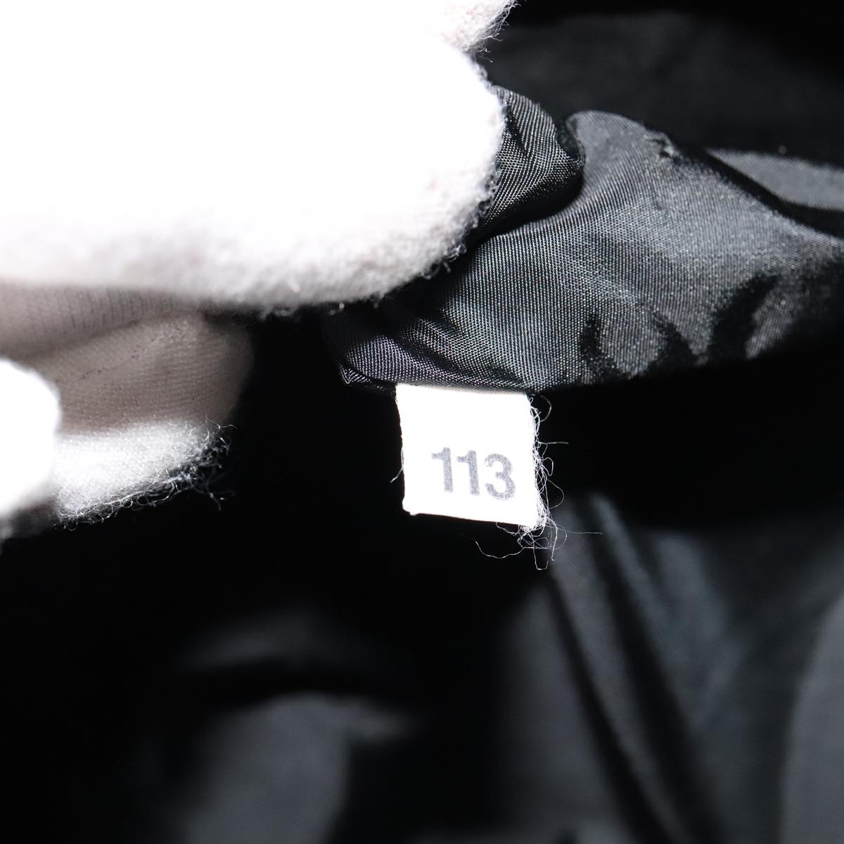 PRADA Clutch Bag Leather Black Auth 93630