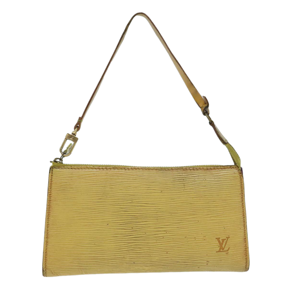 LOUIS VUITTON Epi Pochette Accessoires Pouch Yellow M52989 LV Auth 93680