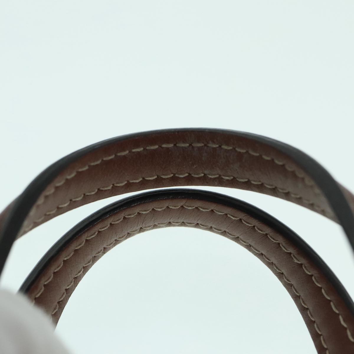 BURBERRY Hand Bag Canvas 2way White Gold Brown Auth 93824V