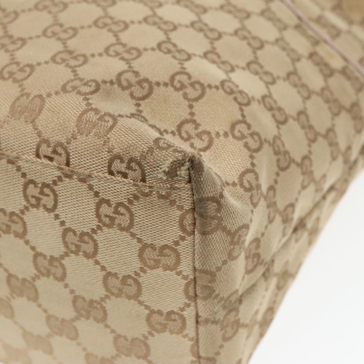 GUCCI GG Canvas Tote Bag Beige 155524 Auth 93858