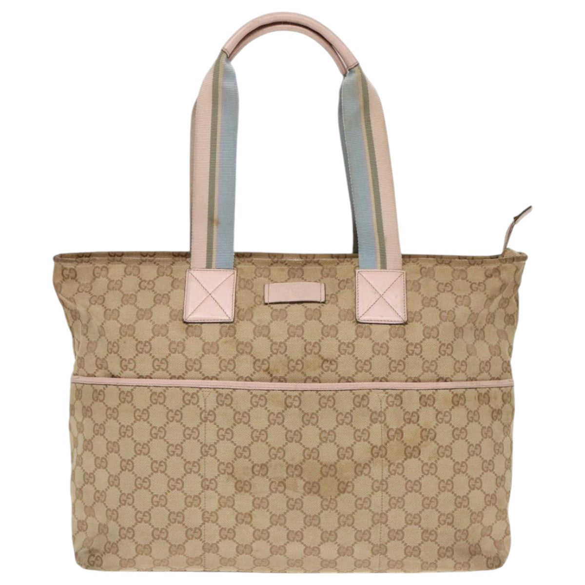 GUCCI GG Canvas Tote Bag Beige 155524 Auth 93858