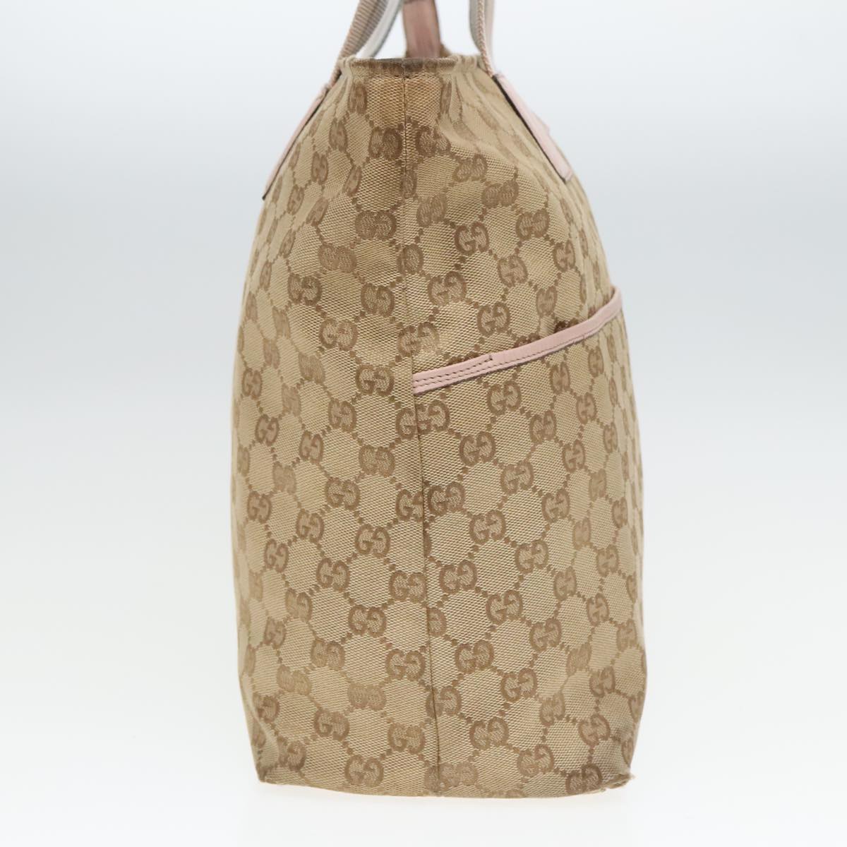GUCCI GG Canvas Tote Bag Beige 155524 Auth 93858
