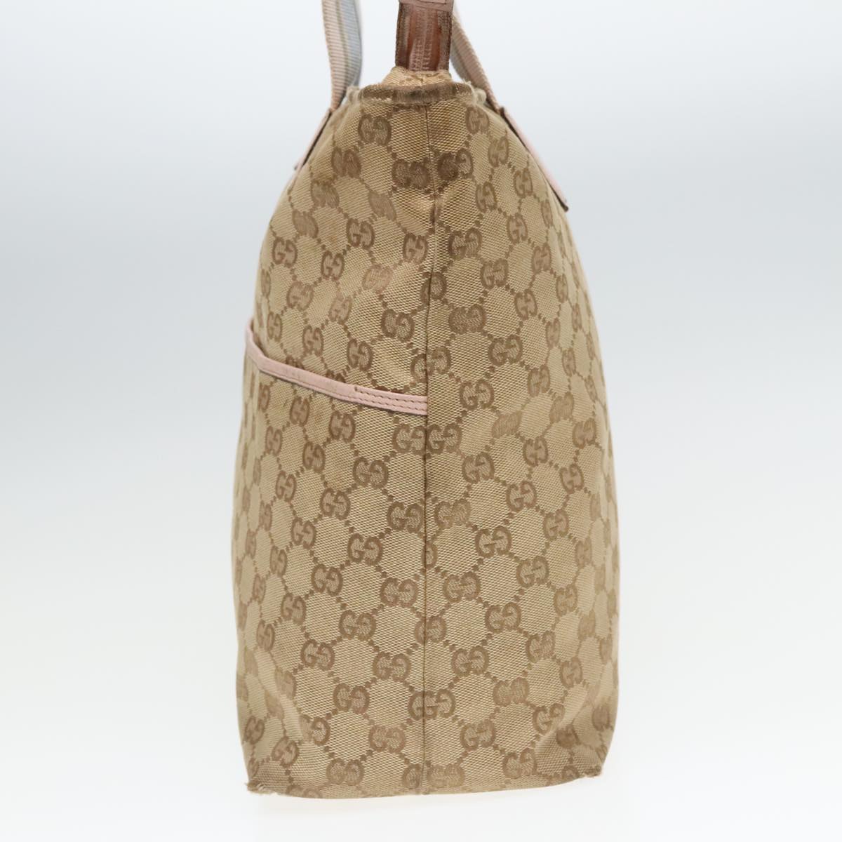 GUCCI GG Canvas Tote Bag Beige 155524 Auth 93858