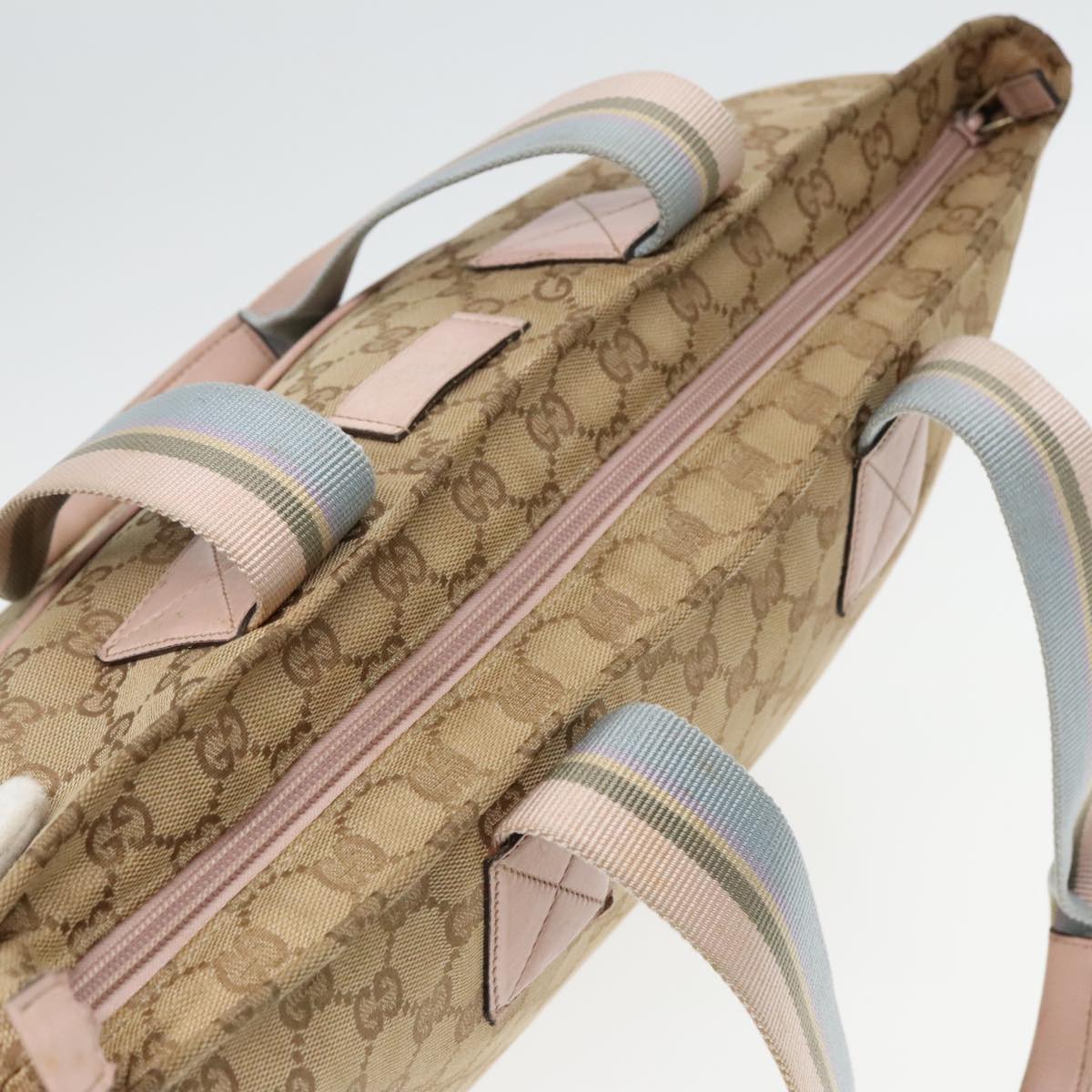 GUCCI GG Canvas Tote Bag Beige 155524 Auth 93858